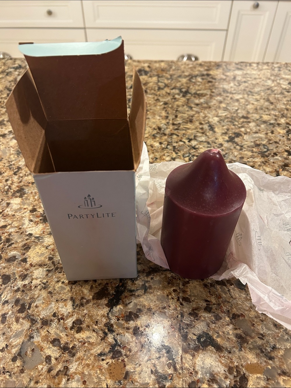 PartyLite Deep Burgundy Decorative Pillar Candle